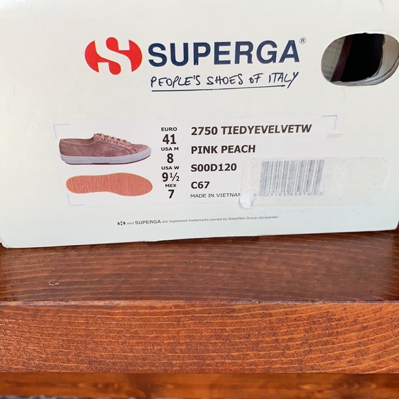 Superga Tie Dye Pink/Peach Velvet Sneakers Brand New in Box - Picture 8 of 16